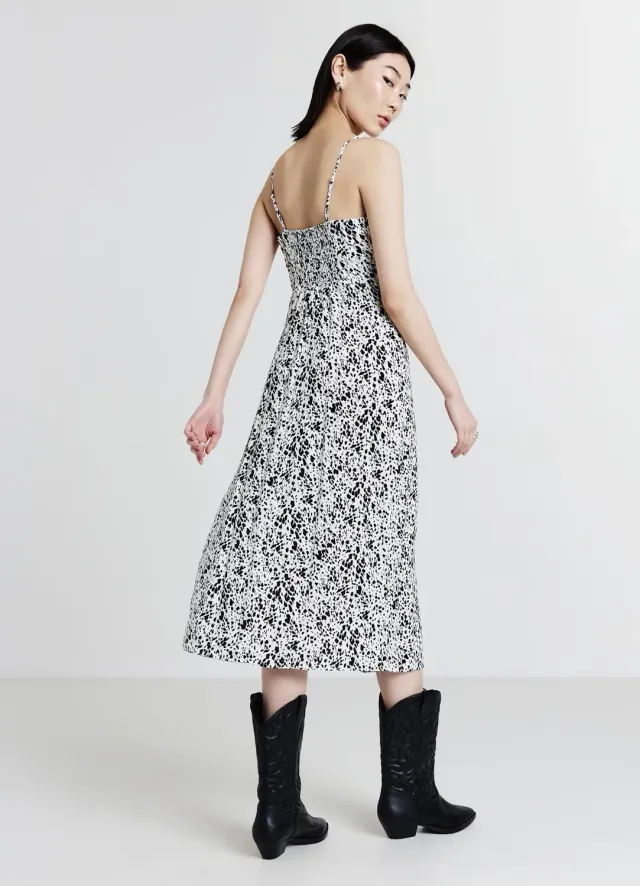 Calliope slip dress animalier bretelles fente arrière