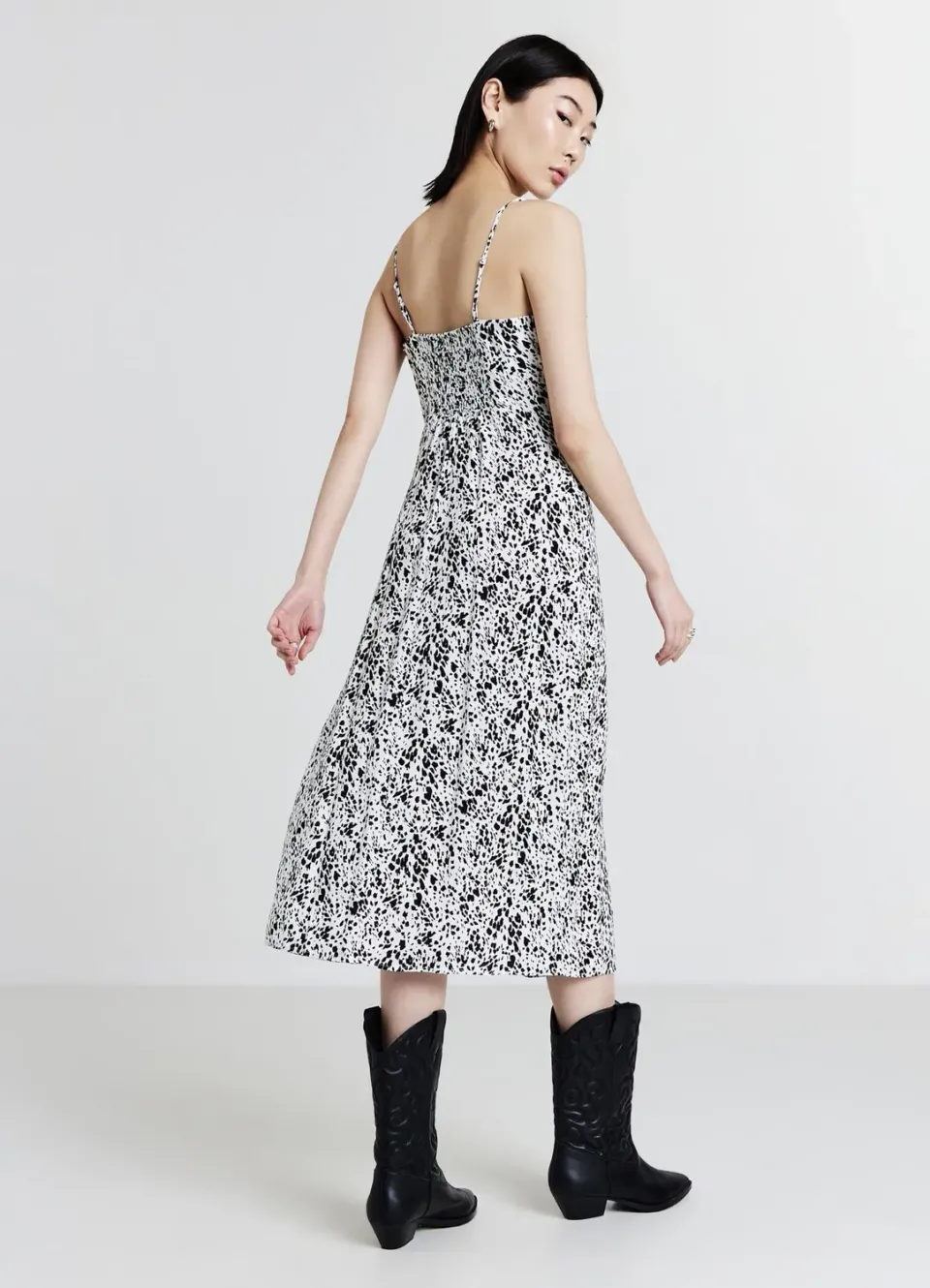 Calliope slip dress animalier bretelles fente arrière