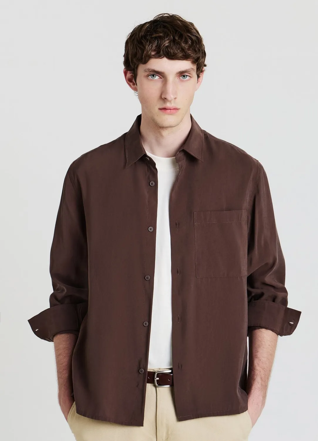 Calliope chemise homme modal poche manches longues unie