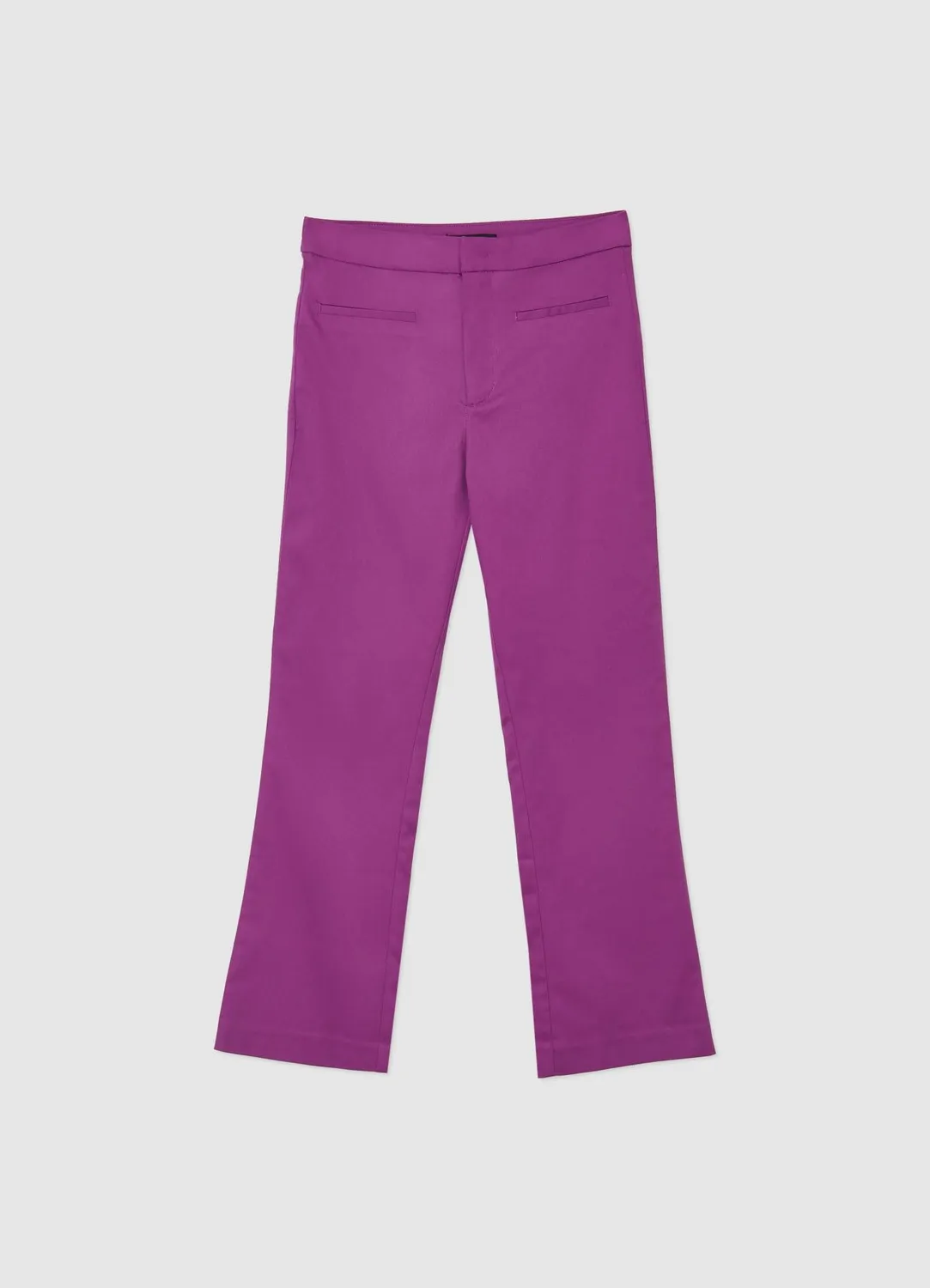 Calliope cropped flare pantalon femme coton rasatello