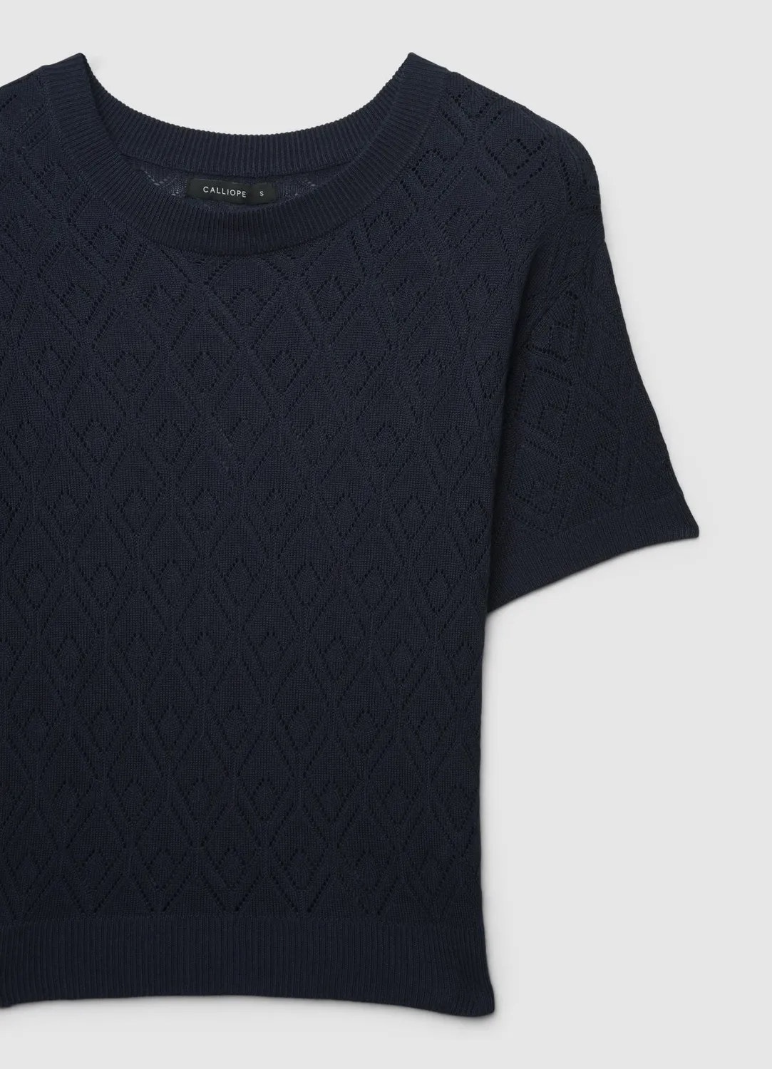 Calliope t-shirt ajouré uni femme manches courtes