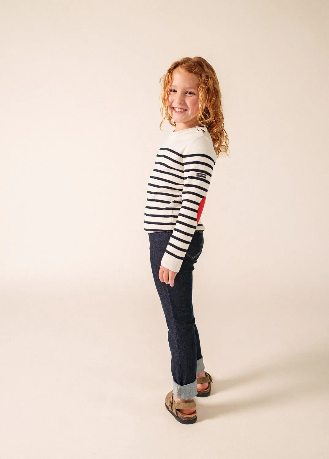 Saint James Brégançon Pop pull enfant écume/navy