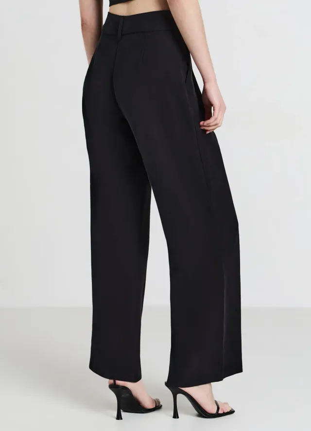 Calliope pantalon palazzo femme uni coupe large