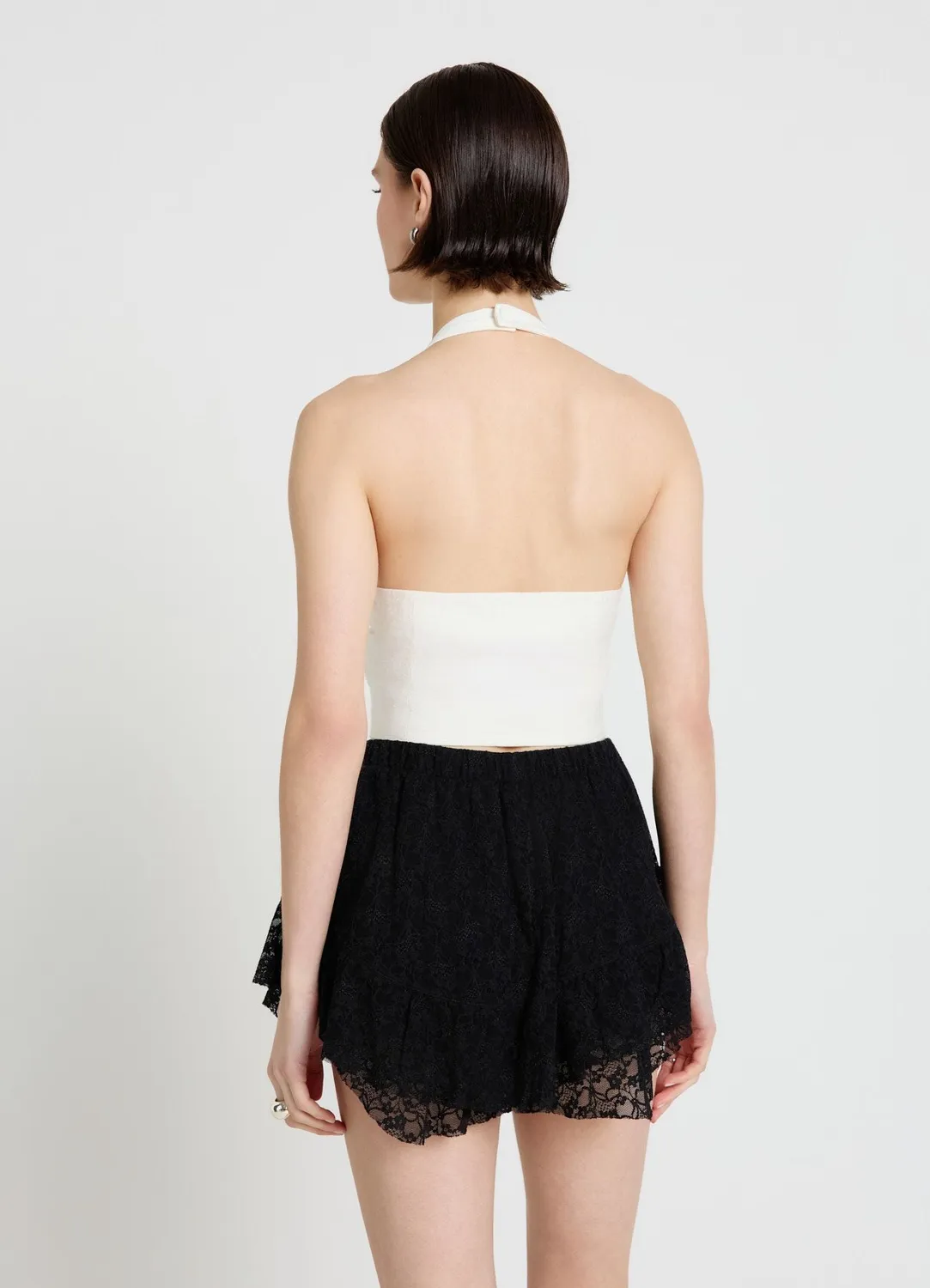 Calliope jupe-short dentelle volants fleurie femme
