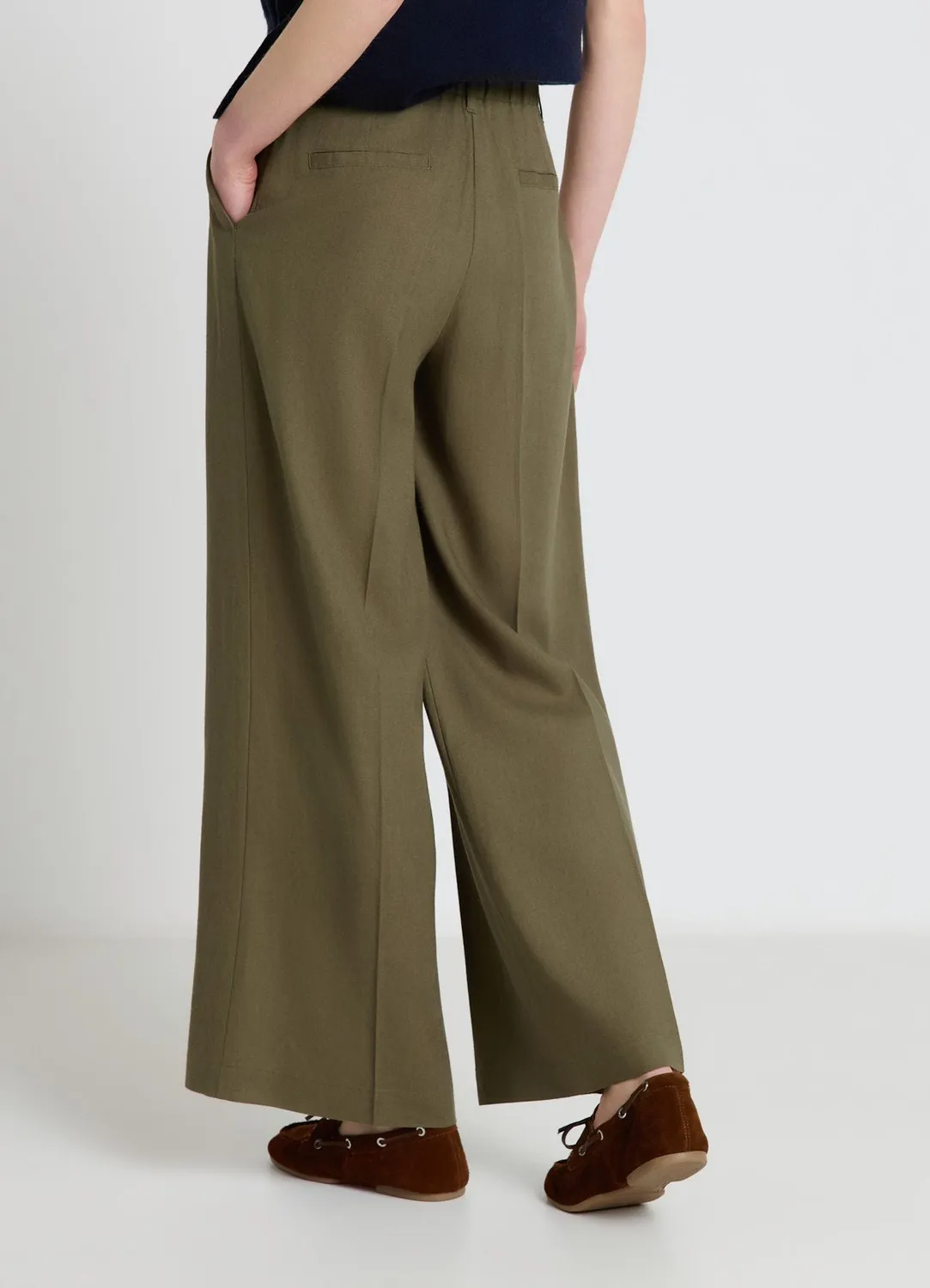 Calliope pantalon palazzo taille haute large