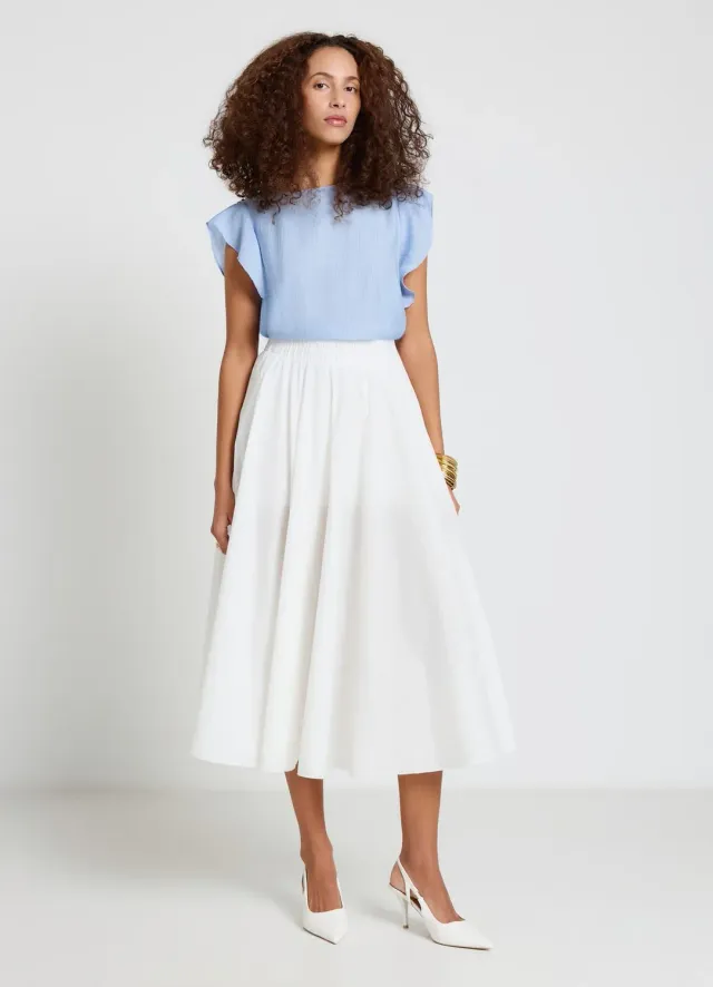 Calliope blouse manches volants femme unie
