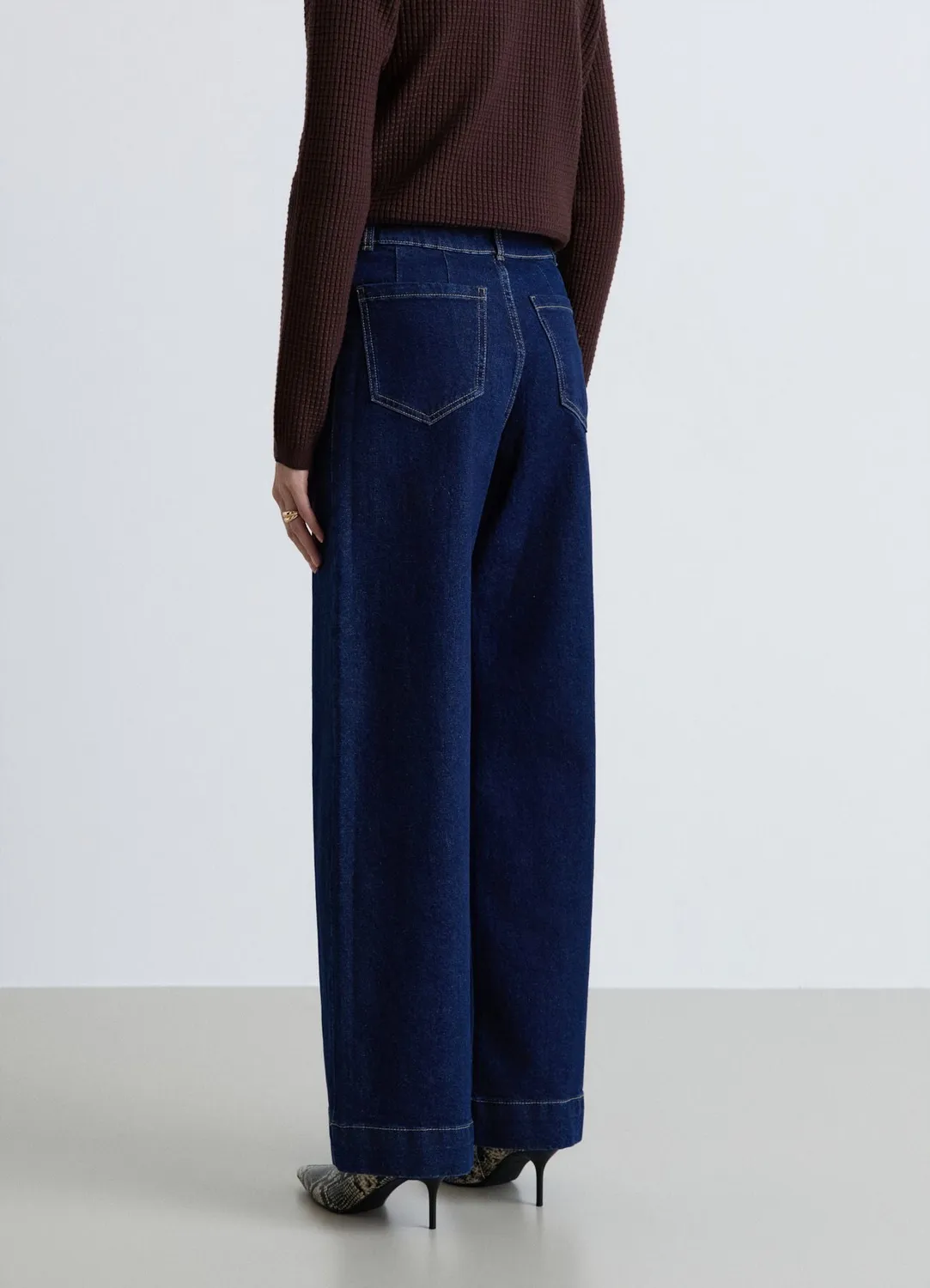 Calliope jean wide leg taille haute bleu