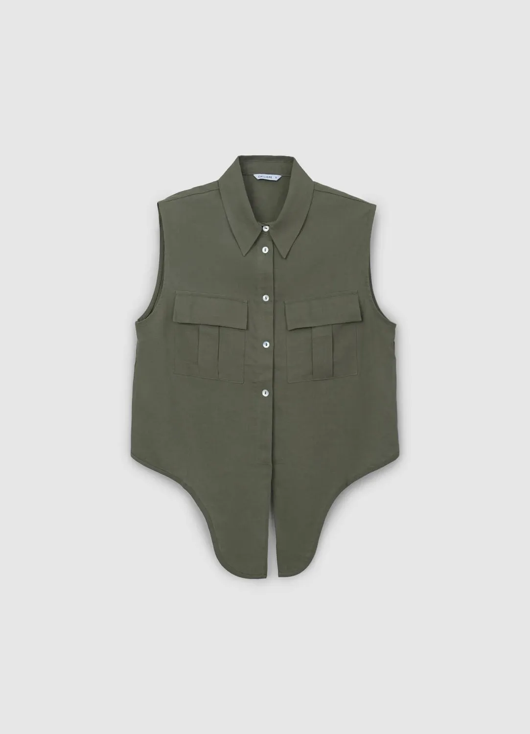 Calliope chemise femme sans manches lin à nœud