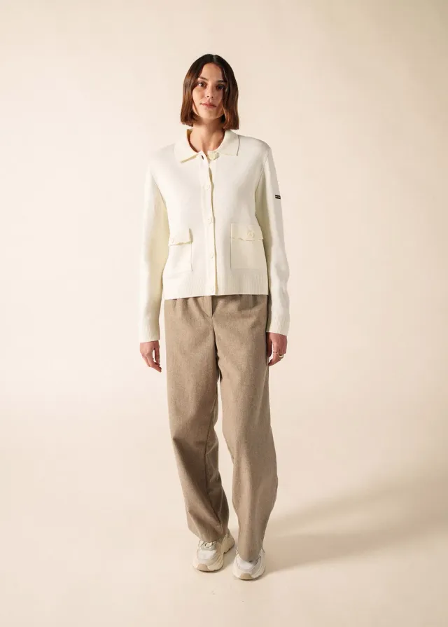 Saint James Isley gilet écume/beige 100% laine