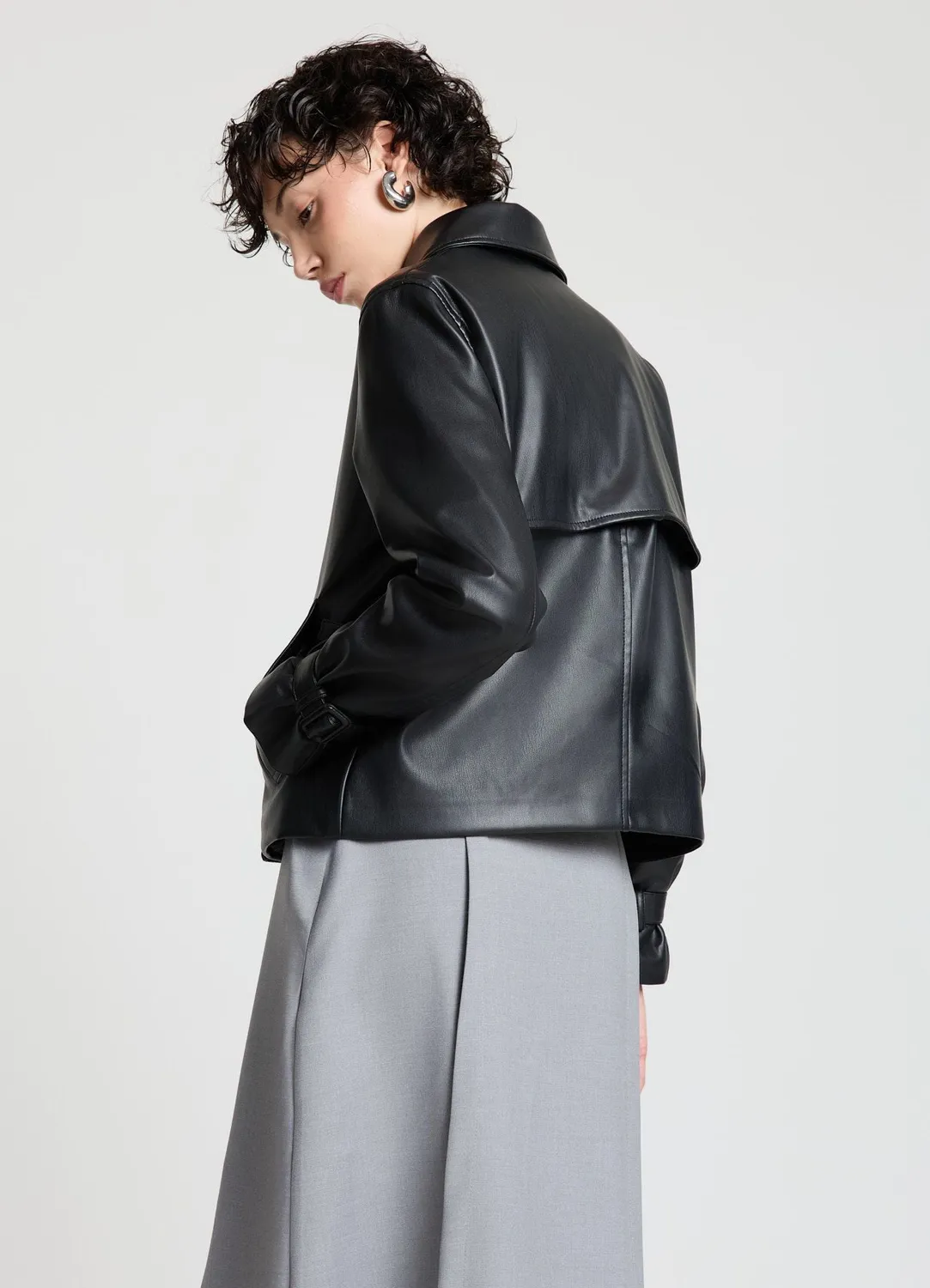 Calliope trench court similipelle double boutonnage