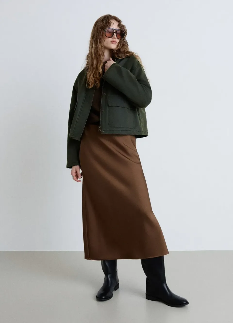 Calliope Veste cirée col contraste coupe courte femme