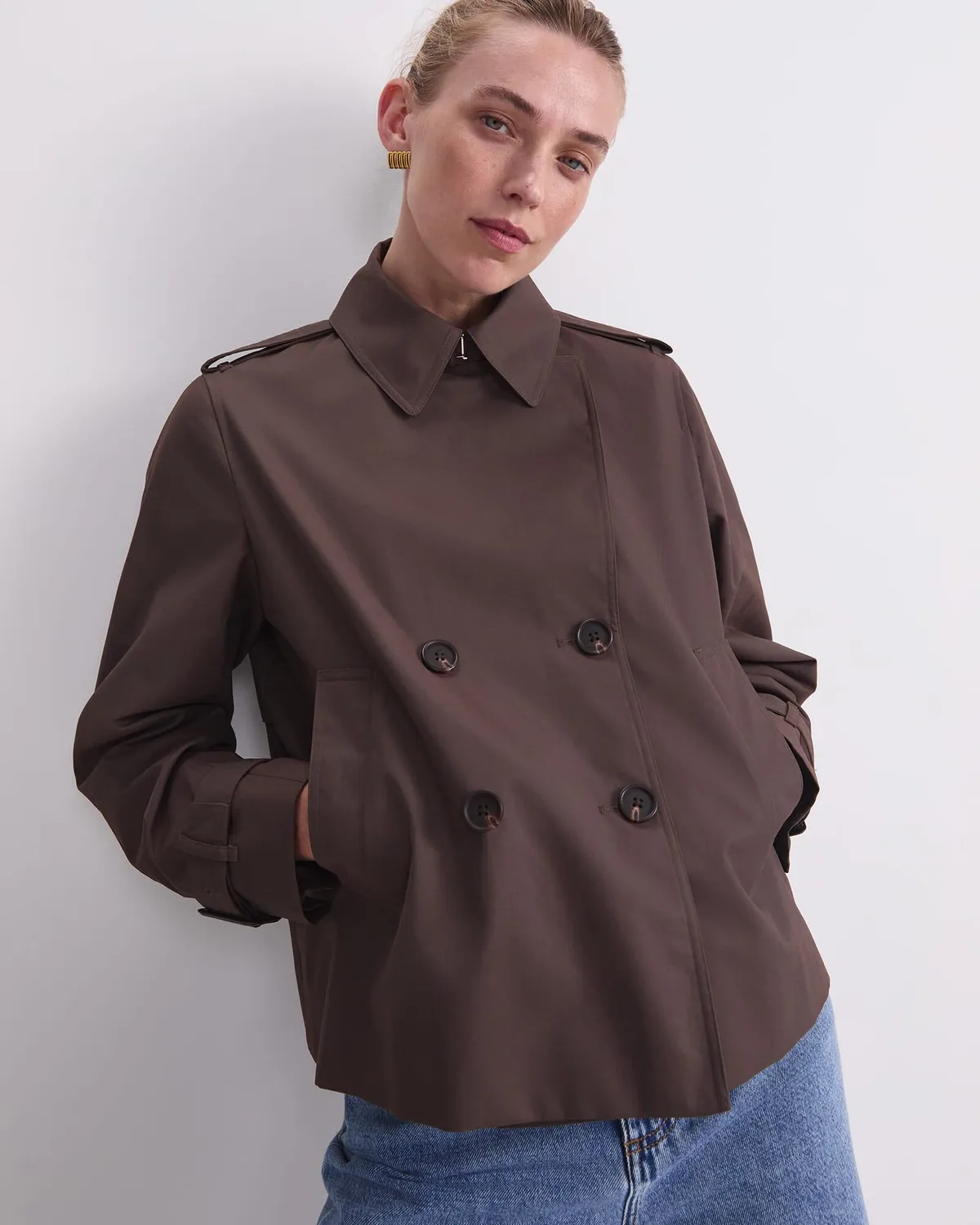 Sportscraft Audrey Crop trench court 100% lin