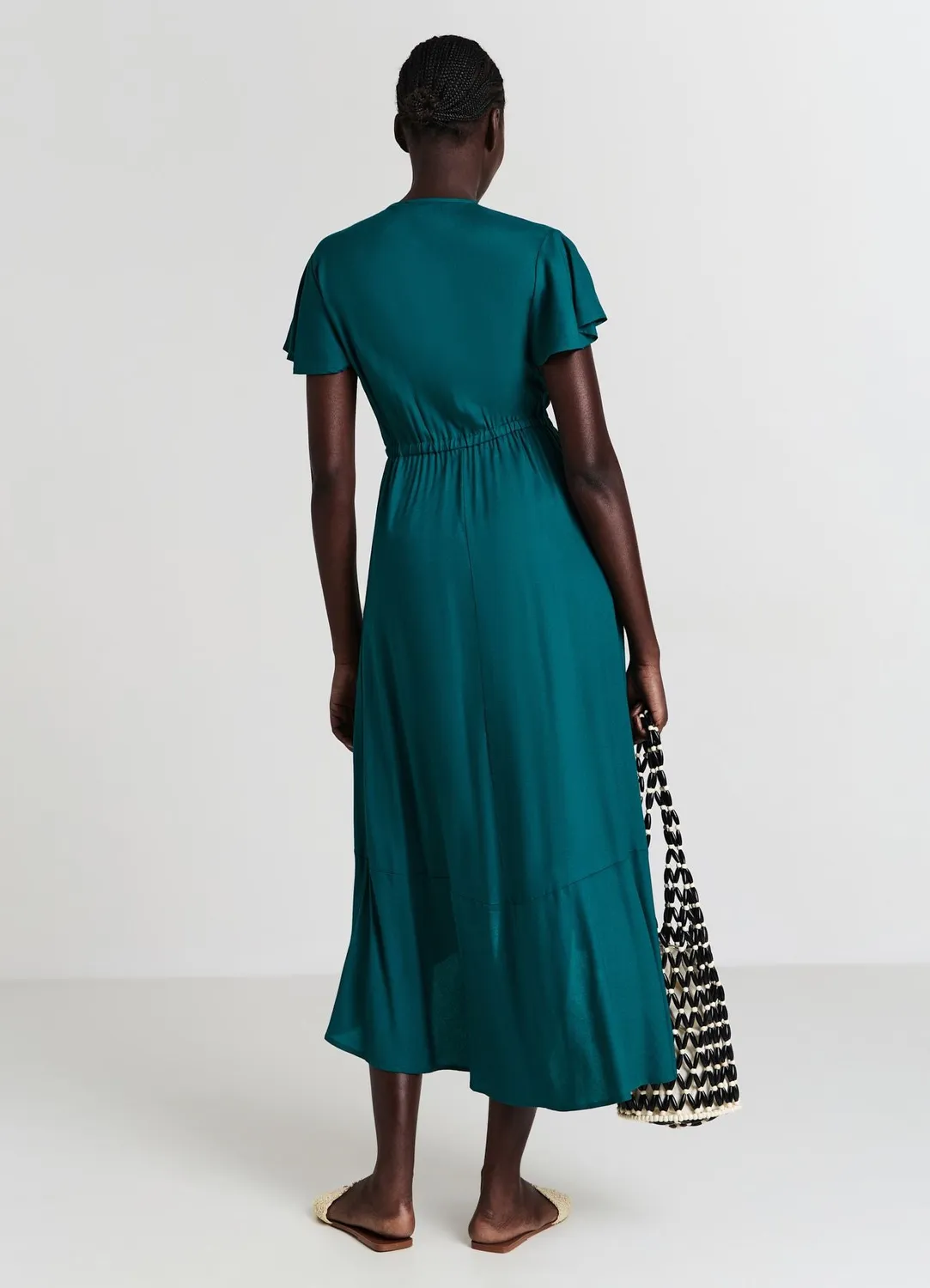Calliope Atelier robe croisée longue à volants