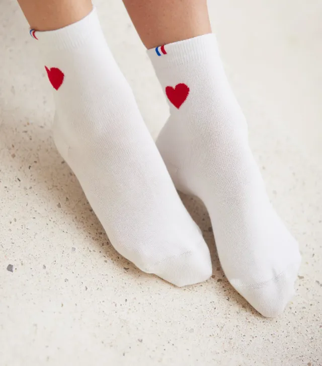 Cocorico Grand Cœur Rouge chaussettes femme 36/41 coton