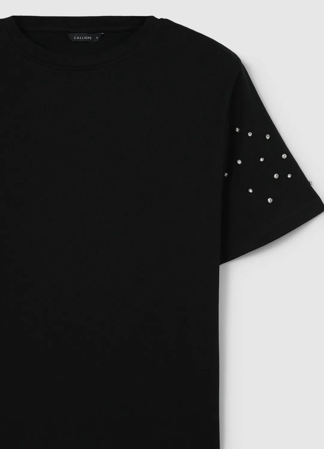 Calliope t-shirt strass femme coton manches courtes