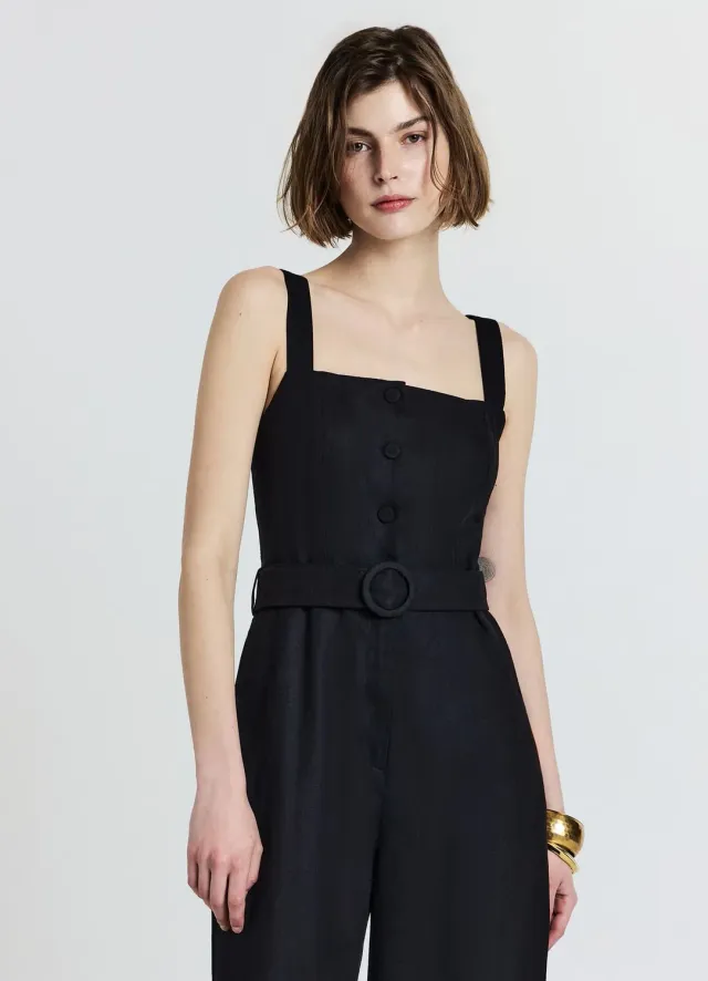 Calliope combinaison longue lin femme unie