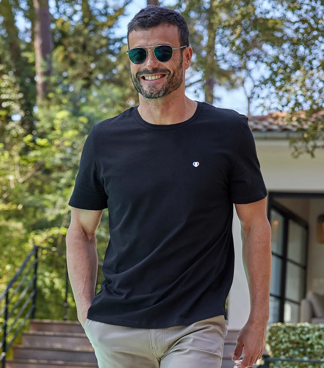 Cocorico Iconique t-shirt homme noir coton coupe droite