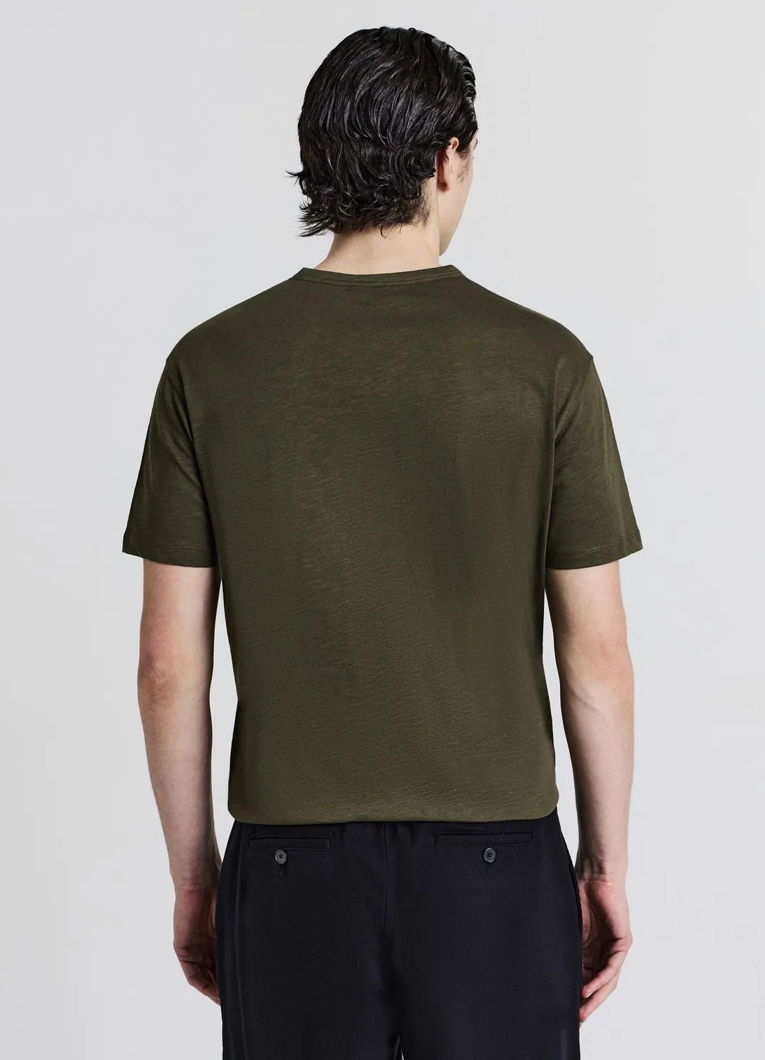 Calliope T-shirt col tunisien coton homme uni