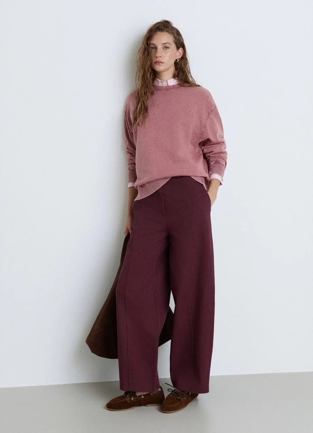 Calliope sweat col rond uni femme S coton