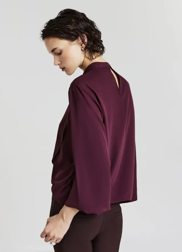 Calliope blouse volants manches longues femme unie
