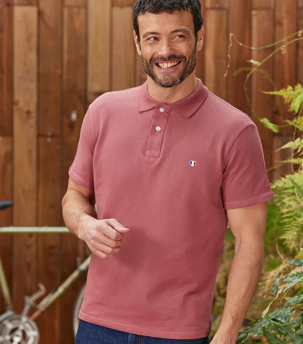 Cocorico Iconique polo homme rose piqué