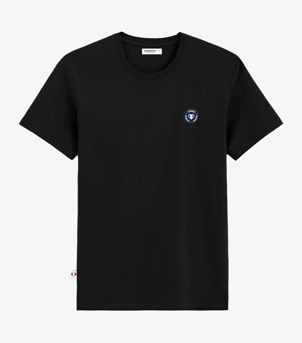 Cocorico Blason T-shirt Homme Noir 100% coton