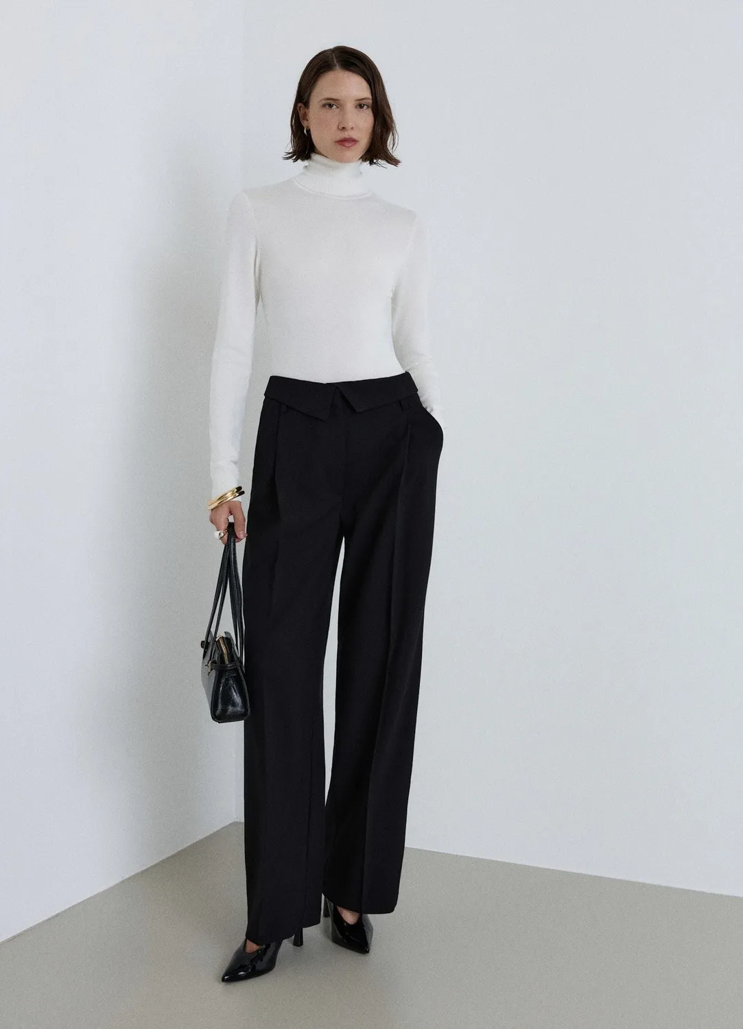 Calliope pantalon large ceinture femme taille haute
