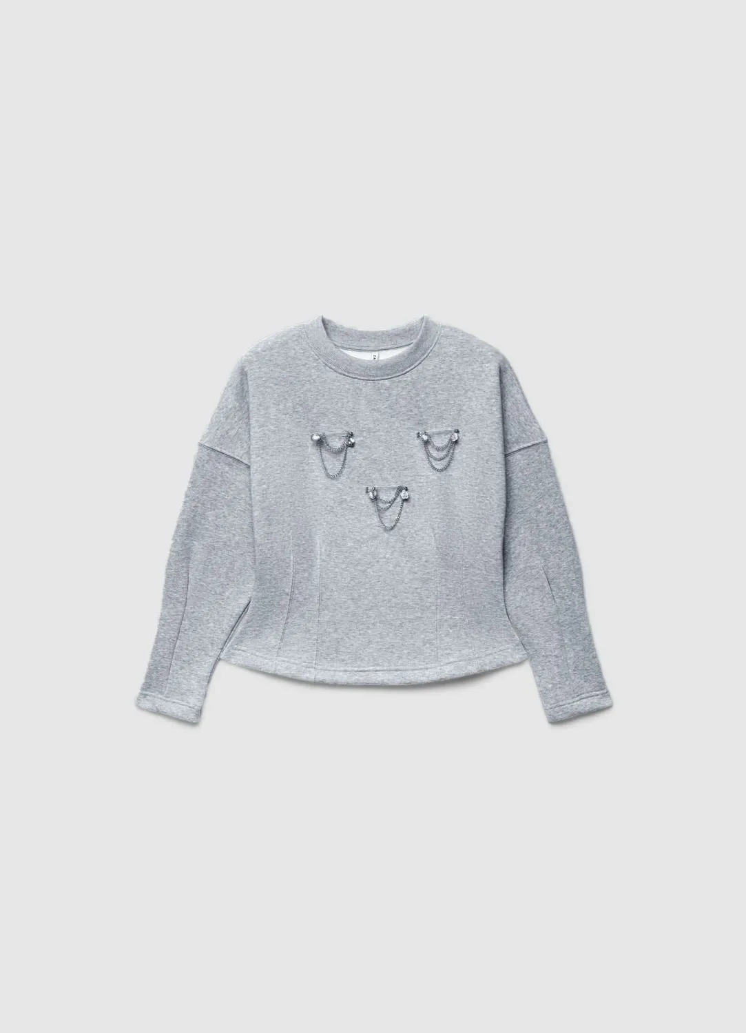 Calliope sweat femme col rond chaînes bijou
