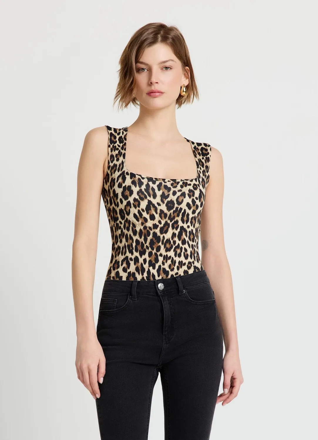 Calliope body femme col carré imprimé animal