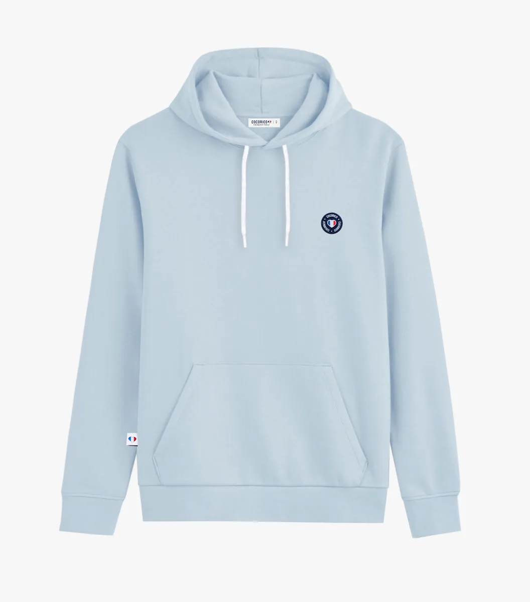 Cocorico Blason Sweat à capuche Homme ciel coton