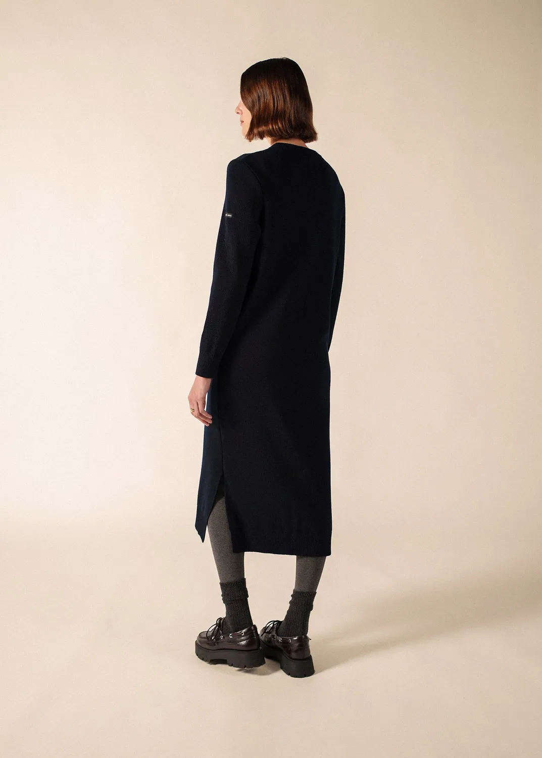 Saint James Ascou robe navy laine coupe droite