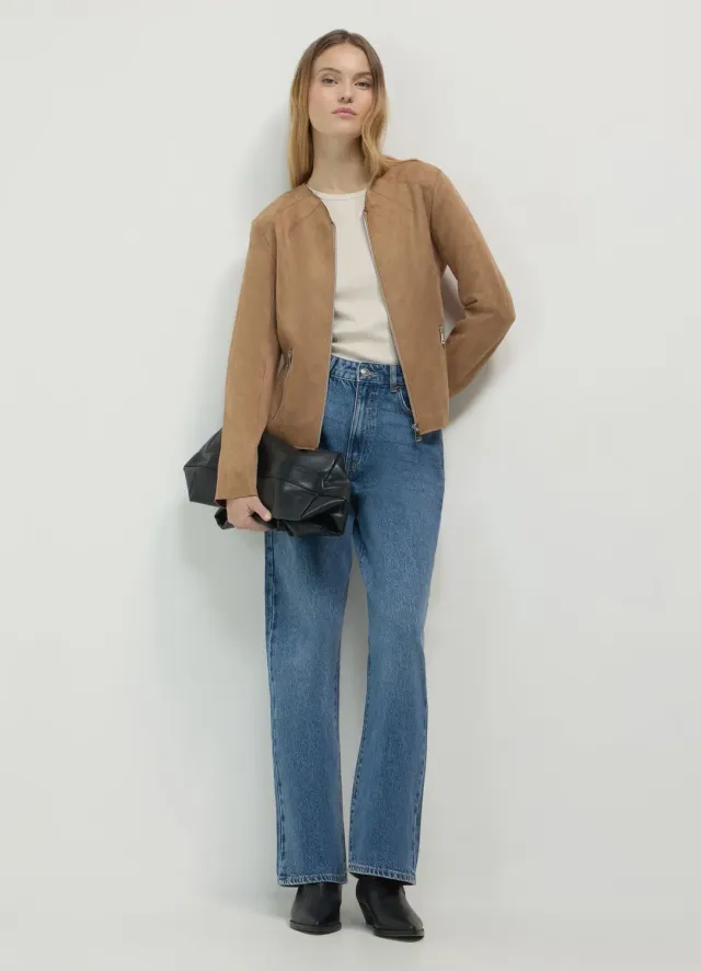 Calliope blouson suédine femme zippé à poches