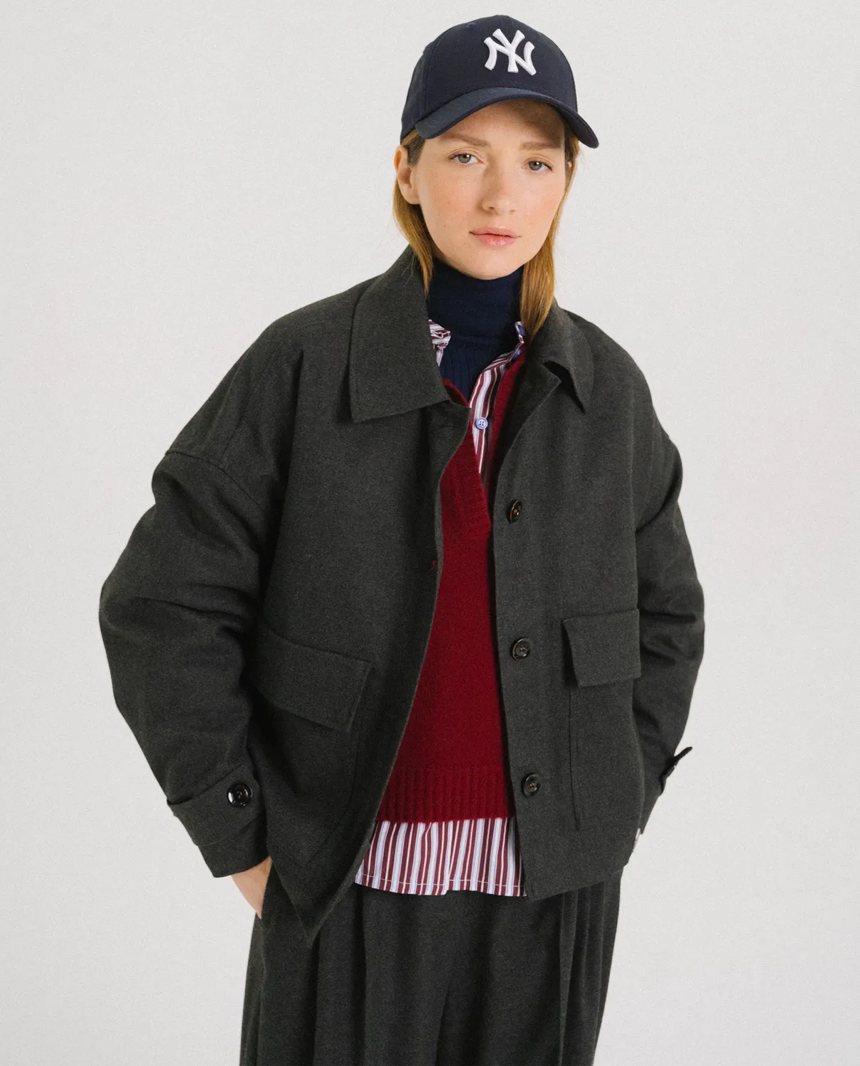 Tinsels Frantzy veste courte anthracite flanelle