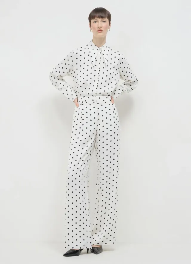 Calliope chemise à pois femme satinée