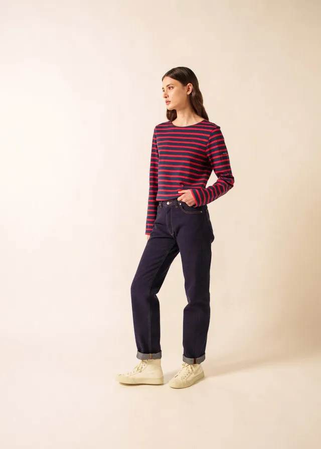 Saint James Méridien marinière marine/tulipe coton