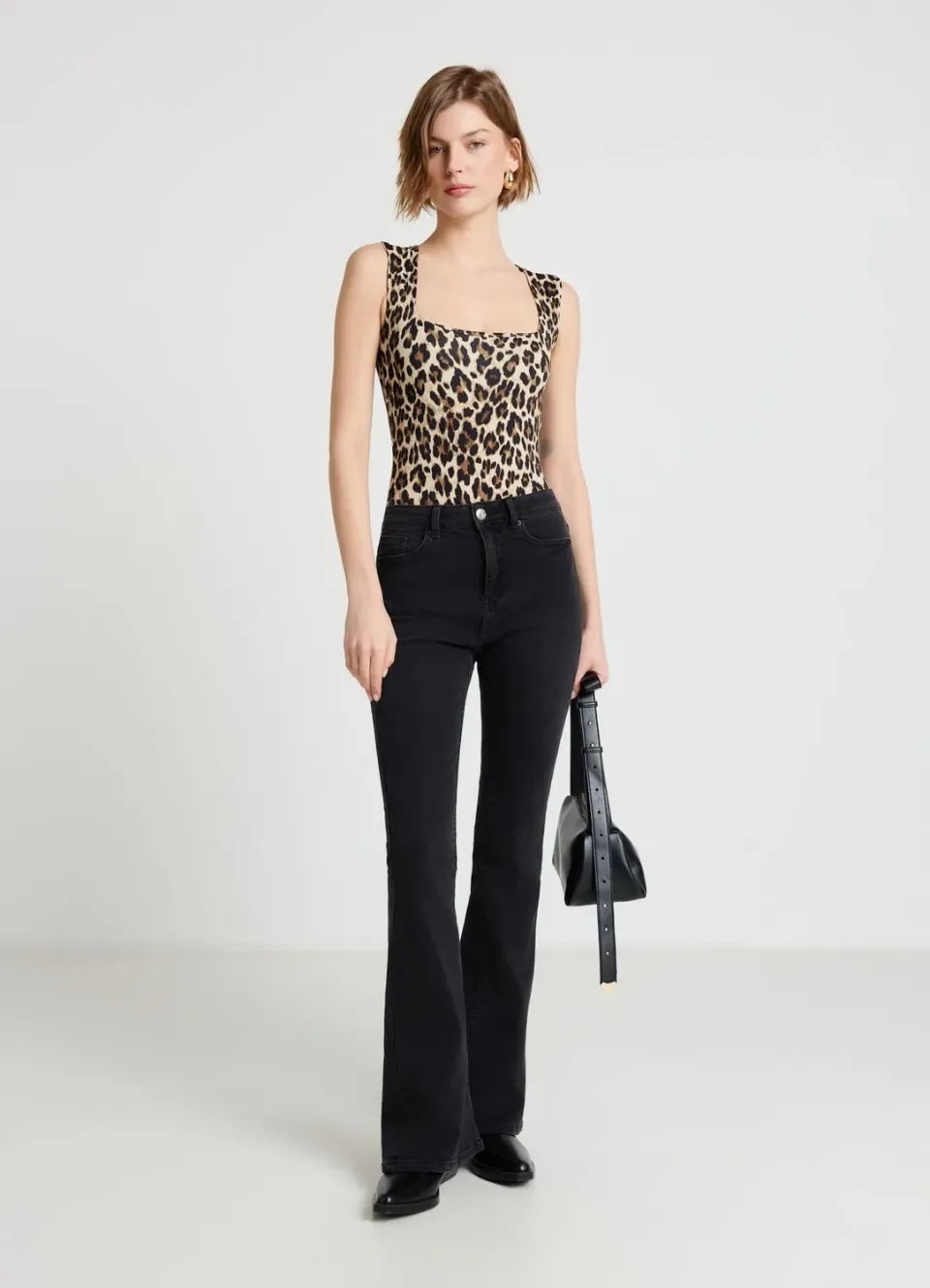 Calliope body femme col carré imprimé animal