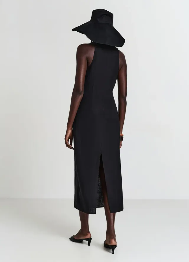 Calliope robe longue femme misto lino unie