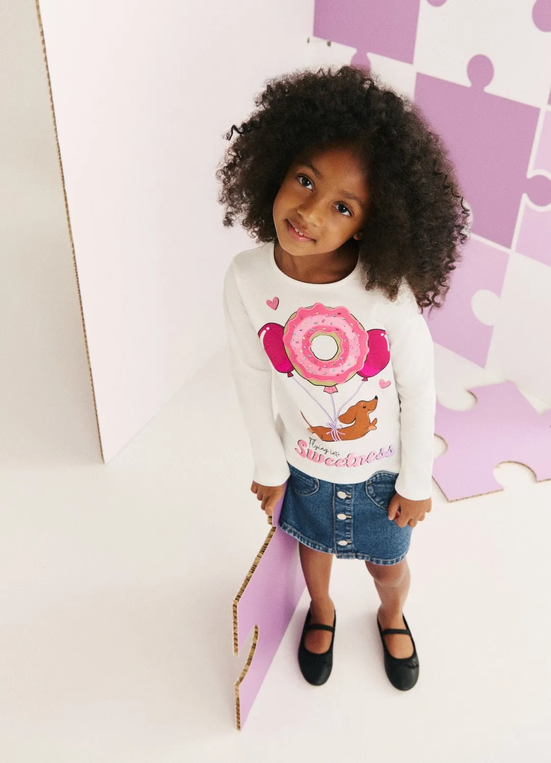 Calliope t-shirt fille manches longues imprimé 3D