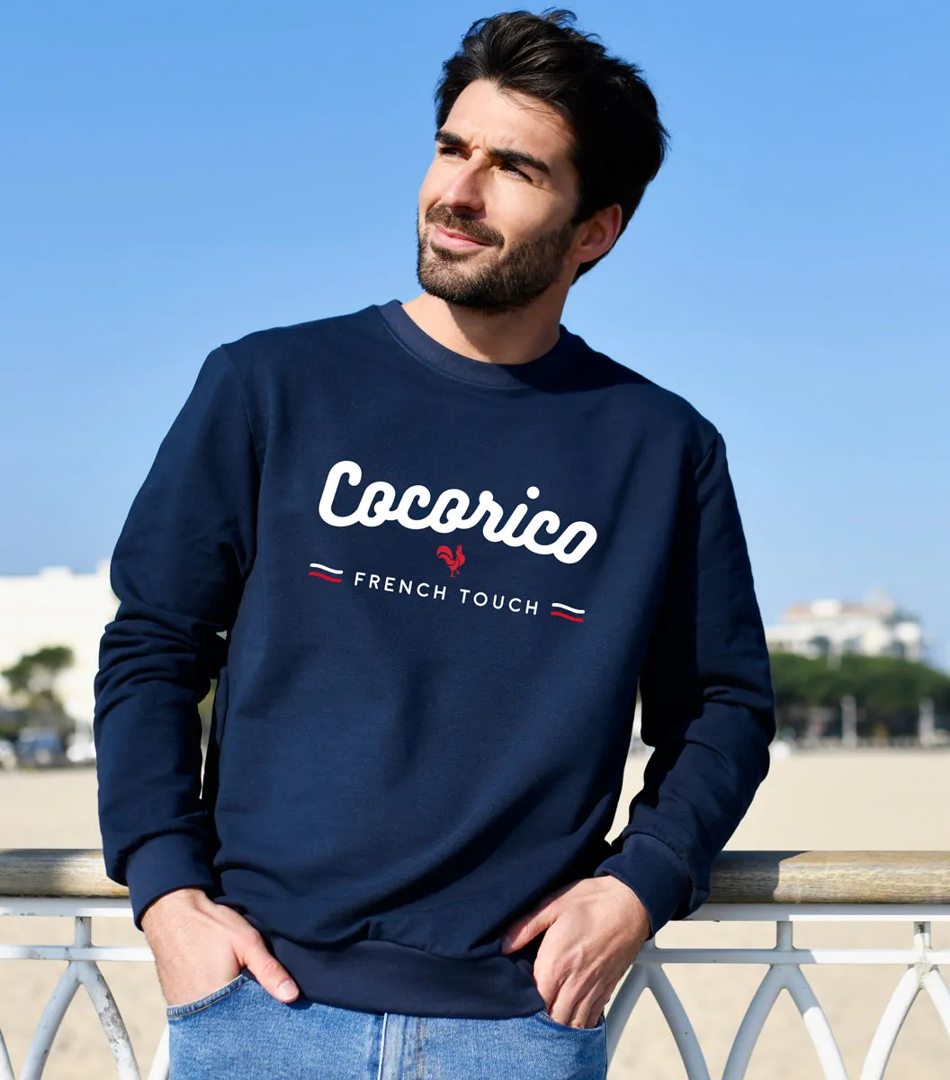 Cocorico French Touch sweat homme marine coton