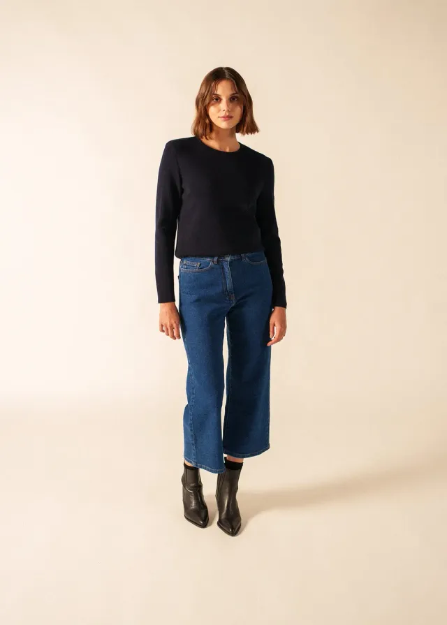 Saint James Molène pull navy laine col rond