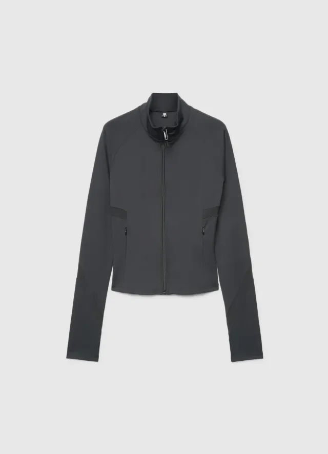 Calliope sweat femme zippé col montant uni