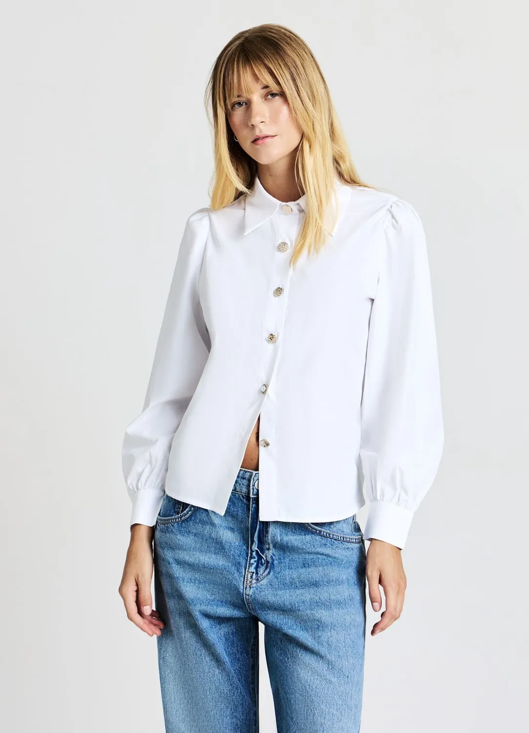 Calliope chemise boutons dorés femme unie