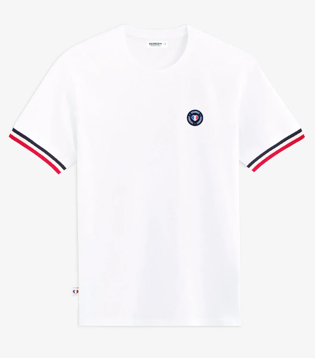 Cocorico Blason t-shirt homme blanc coton peigné