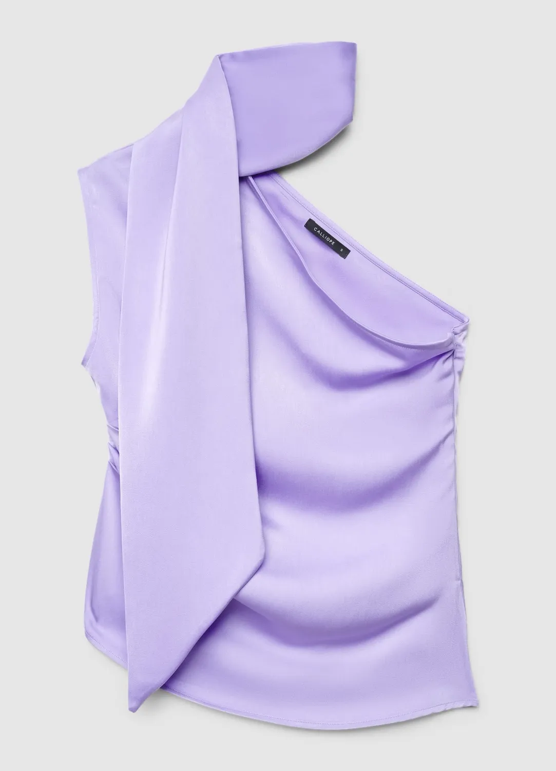 Calliope top une épaule femme satiné foulard