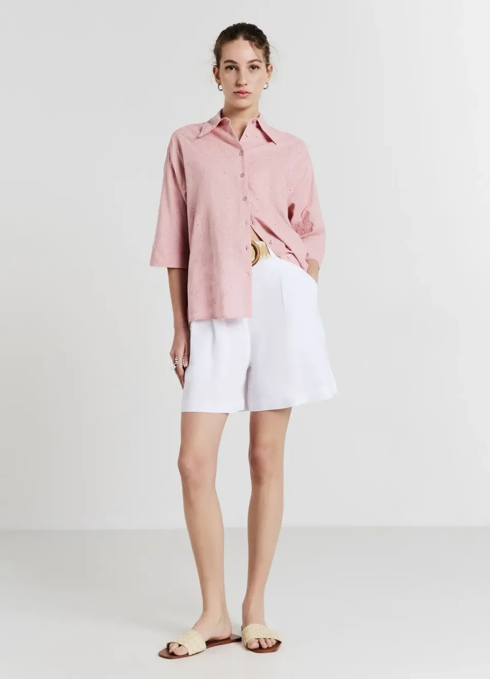 Calliope chemise oversize broderie anglaise femme taille S