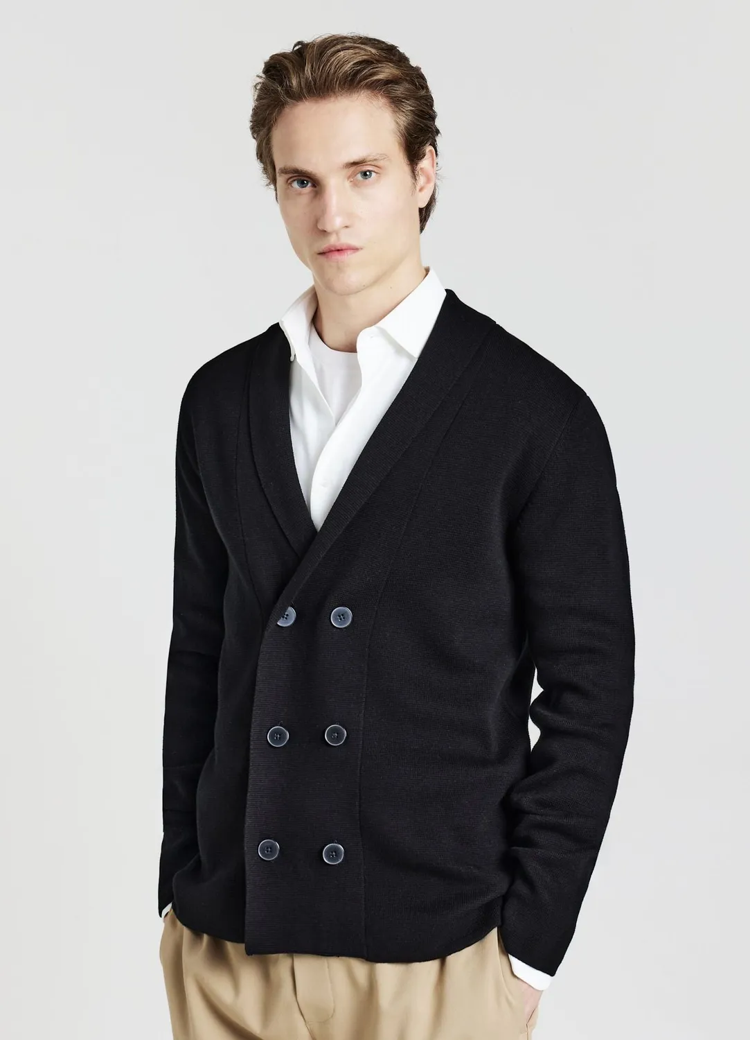 Calliope Double boutonnage cardigan homme col classique