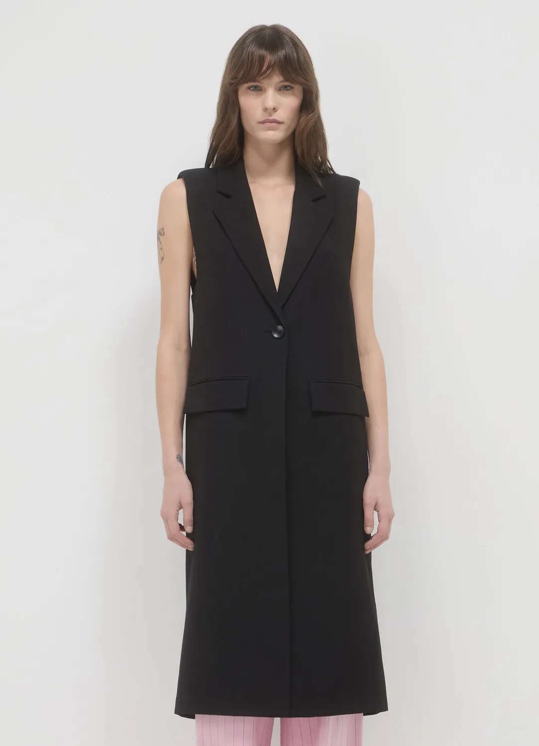 Calliope Smanicato Lungo gilet long femme coupe regular