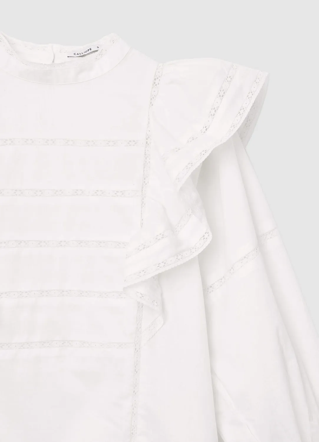 Calliope blouse volants passementerie coton