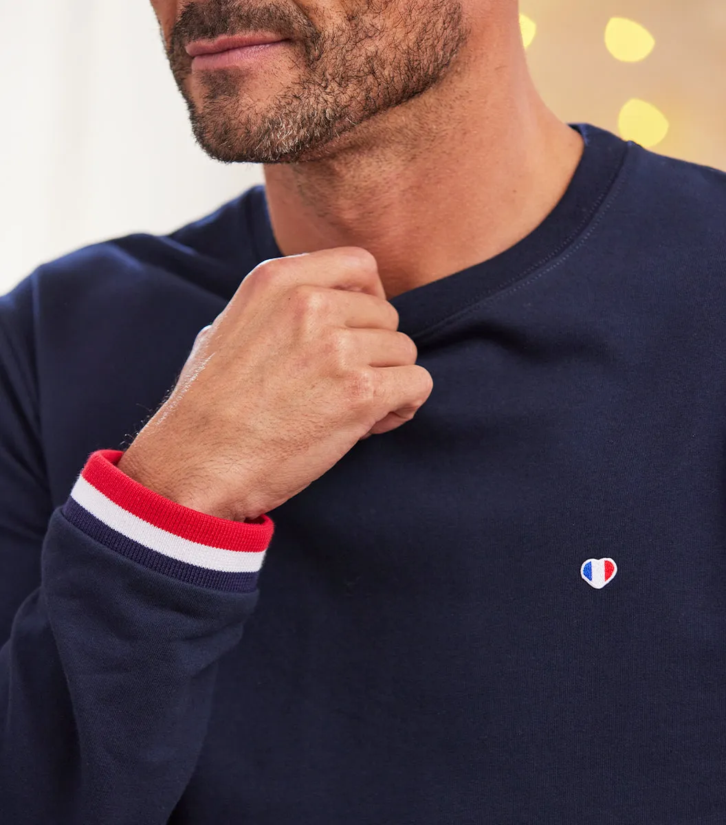 Cocorico Iconique sweat supporter homme marine coton