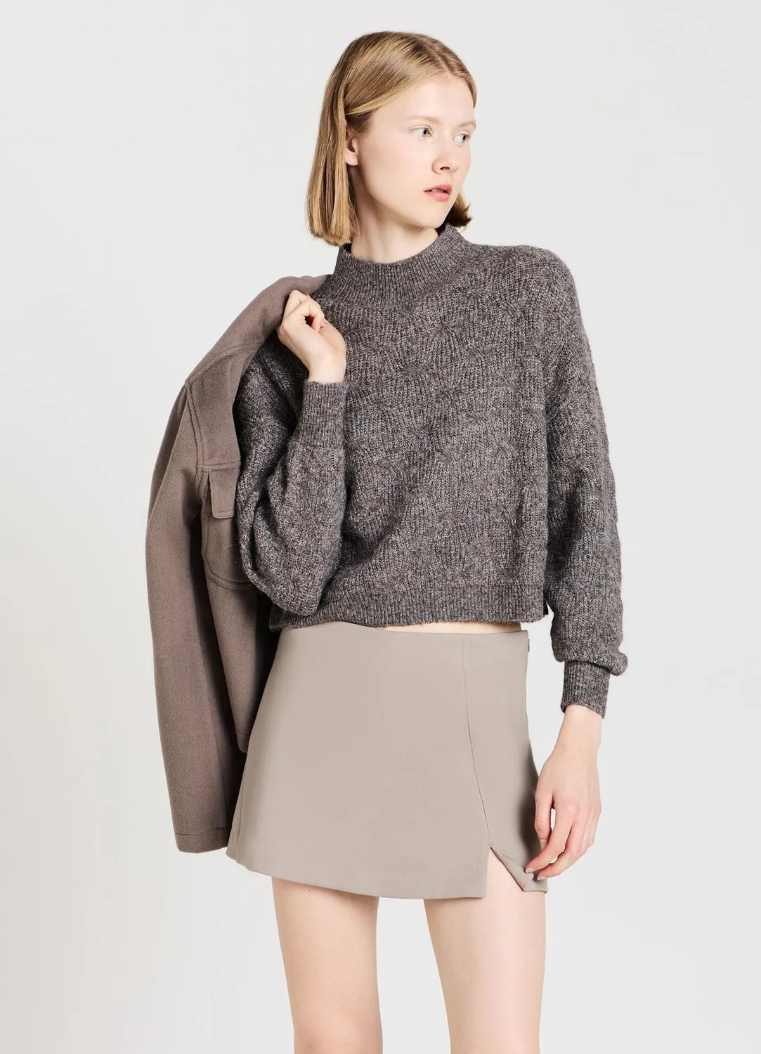 Calliope pull torsades col montant femme